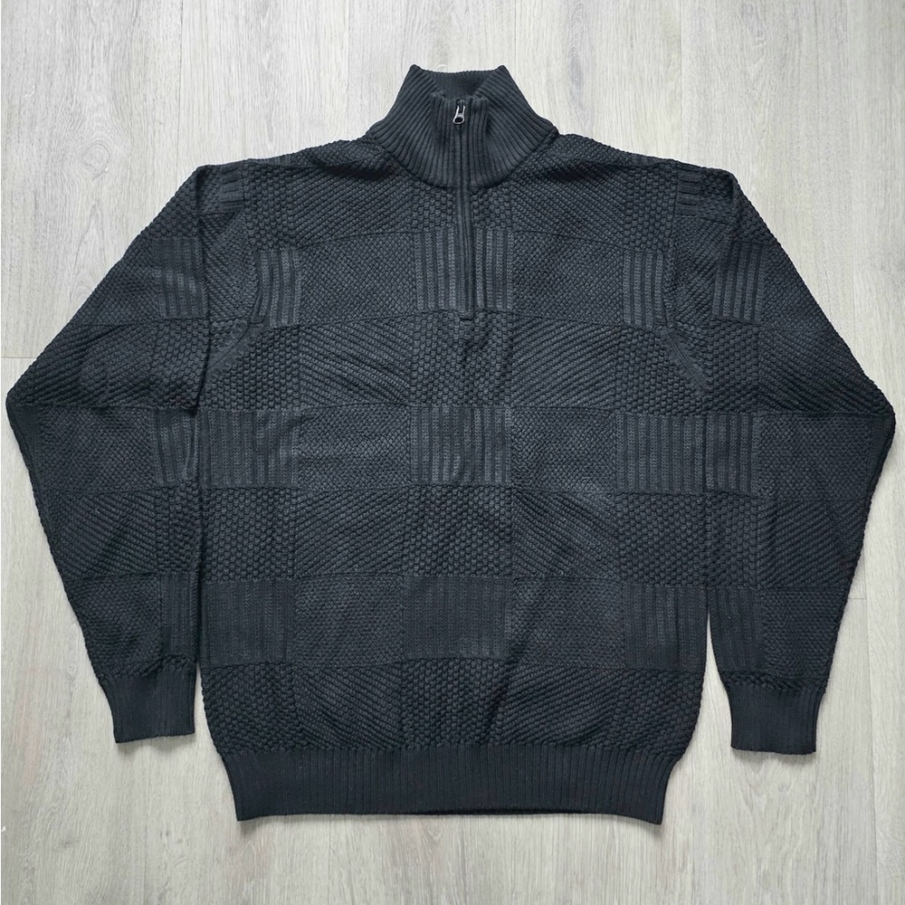 Nautica men’s black quarter zip sweater, Medium size